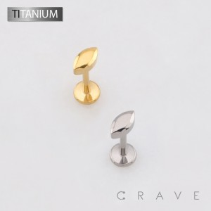 3D MARQUISE TEARDROP TOP THREADLESS PUSH IN ASTM F136 IMPLANT GRADE TITANIUM LABRET SET